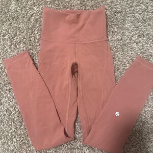 Lululemon Athletica High-Waisted Leggings in Rust